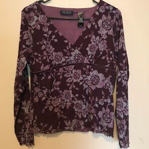 5/$20 Purple floral Dressy blouse